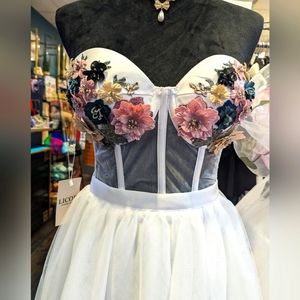 Designer Flower Corset Top 3D Flowers
